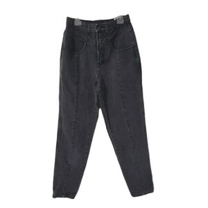 Vintage 80s 90s Black Denim Tapered Jeans Womens Size 9